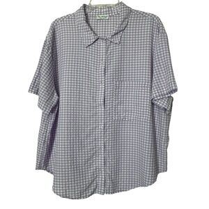 Miss Selfridge Lavender Gingham Seersucker Shirt | Size 14 | Oversized Fit